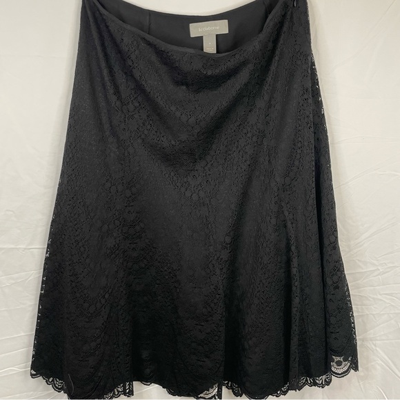 Liz Claiborne black lace skirt flowing midi size 8 - Picture 1 of 7